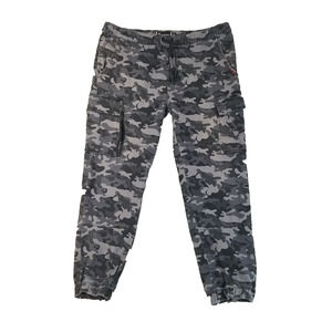 Akademiks Camo cargo jogger pants men's XL extra large gray flex stretch outdoor